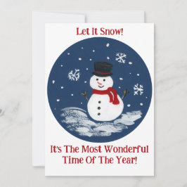 Cartão De Festividades Boneco de Neve Vermelho Tempo Maravilhoso Ano SUA 