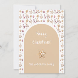 Cartão De Festividades Bonita Aquarela Inverno Brilhante Cookies Snowman