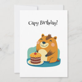 Cartão De Festividades Bonita Capybara Cake Birthday Pun Funny