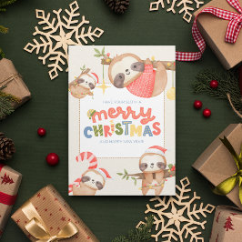 Cartão De Festividades Bonita e Divertida Tendência Feliz Natal