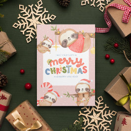 Cartão De Festividades Bonita e Divertida Tendência Feliz Natal