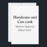Cartão De Festividades Bonita e pode cozinhar a data de chef mestre de ad<br><div class="desc">design</div>