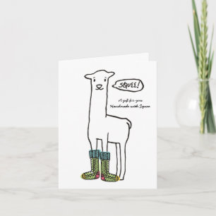 Cartão De Festividades Bonita espreita lhama meias de crochê de Natal