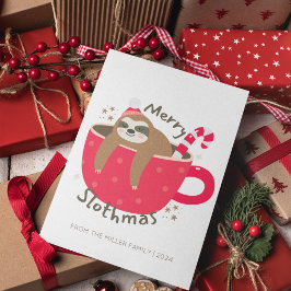 Cartão De Festividades Bonita Feliz de Slothmas no Natal da Mug
