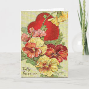 Cartão De Festividades Bonita placa de Dia de os namorados Floral