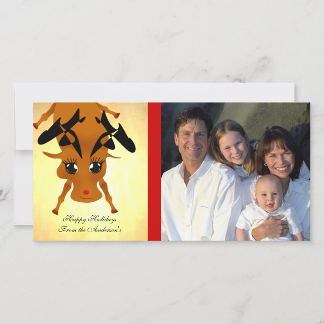 Cartão De Festividades Bonita Reindeer (Frente)