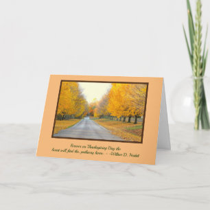 CARTÃO DE FESTIVIDADES BONITA UNIDADE LIGADA A ÁRVORES OUROS/THANKSGIVI