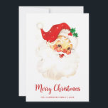 Cartão De Festividades Bonita Vintage Papai Noel Natal<br><div class="desc">Nenhuma foto era necessária para este cartão de Natal bonito com um Papai Noel vintage com "Feliz Natal" ao longo do seu nome familiar e do ano em vermelho. Este cartão de Natal que não é fotográfico é certamente para enviar alegria de férias aos seus entes queridos.</div>