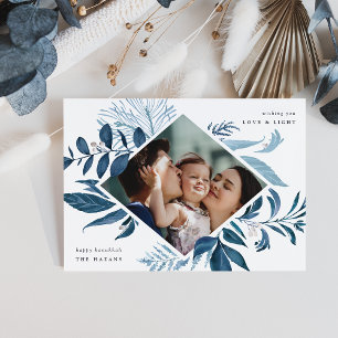 Cartão De Festividades Bonita   Watercolor Botanical Hanukkah Photo