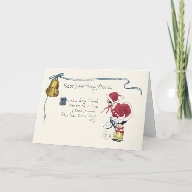 Cartão De Festividades Bonitinha Cachorro Bell (Frente)