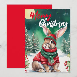 Cartão De Festividades Bonitinho de coelho da MOM papais noeis de Natal N