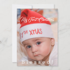 Cartão De Festividades Bonito Bebê Meu Primeiro Natal Papai Noel