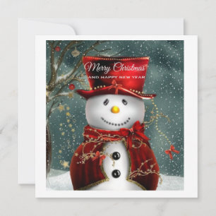 Cartão De Festividades Bonito boneco de neve