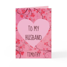 Bonito Coração de Namorados Rosa para Um Marido In