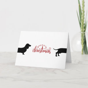Cartão De Festividades Bonito dachshund Feliz Natal