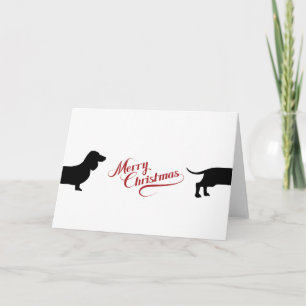 Cartão De Festividades Bonito dachshund Feliz Natal