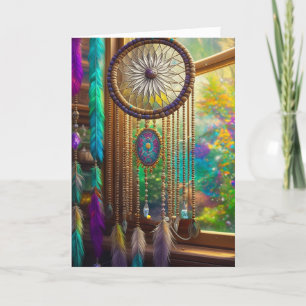 Cartão De Festividades Bonito Dreamcatcher na janela   Amigo Que Falta
