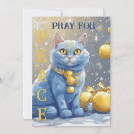 Cartão De Festividades Bonito Gato Amarelo com Olhos Azuis - ucrânia