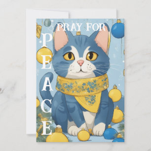 Cartão De Festividades Bonito Gato Amarelo com Olhos Azuis - ucrânia