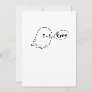 Cartão De Festividades Bonito Gráfico de Boo Pequeno Estética Legal