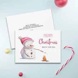 Cartão De Festividades Bonito rosa Feliz Natal Macroco