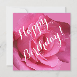 Cartão De Festividades Bonito rosa rosa rosa florida linda Feliz Aniversá
