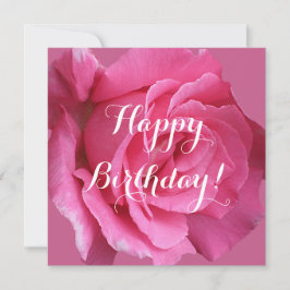 Cartão De Festividades Bonito rosa rosa rosa rosa com nome personalizável