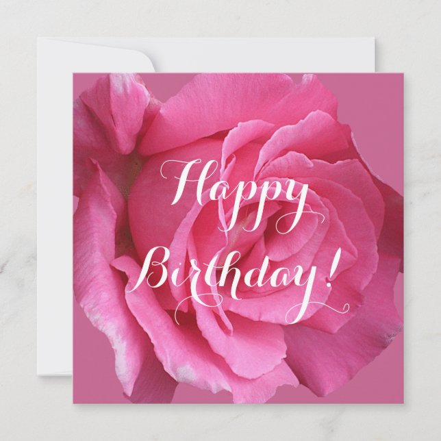 Cartão De Festividades Bonito rosa rosa rosa rosa com nome personalizável (Frente)