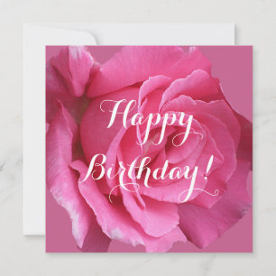 Cartão De Festividades Bonito rosa rosa rosa rosa com nome personalizável