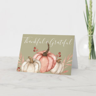 Cartão De Festividades Bonito Watercolor Pumpkins no Dia de Ação de Graça