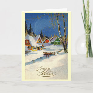 Cartão De Festividades Bonne Annee New Year French 1933 Vintage