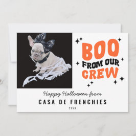 Cartão De Festividades Boo da Tripulação | Foto Moderna de Halloween com 