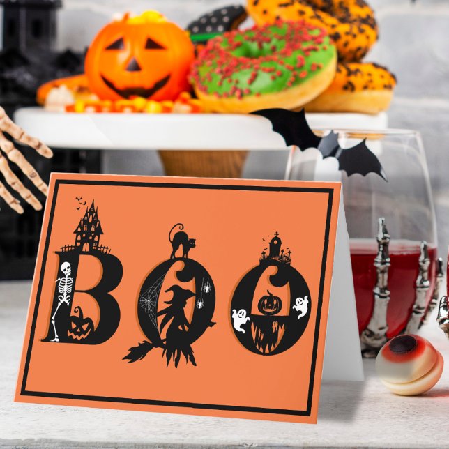 Cartão De Festividades Boo Halloween (Criador carregado)