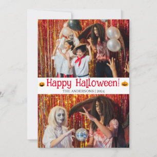 Cartão De Festividades Boo Spooky Pumpkins Halloween Family 2 Foto
