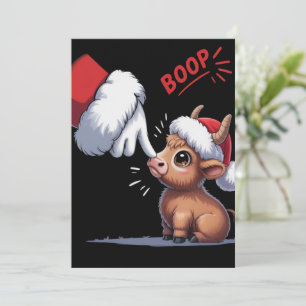 Cartão De Festividades Boop de Mão Natal Vaca das Terras Altas do Natal F
