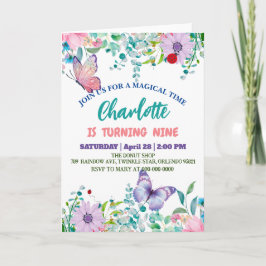 Cartão De Festividades Borboleta-branca Bolinhas floral Flor Aniversário