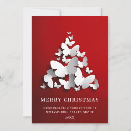 Cartão De Festividades Borboleta Monarca Saudação Corporativa de Natal