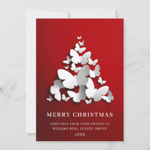 Cartão De Festividades Borboleta Monarca Saudação Corporativa de Natal