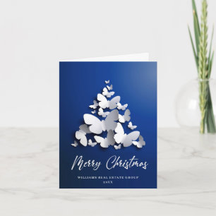 Cartão De Festividades Borboleta Monarca Saudação Corporativa de Natal