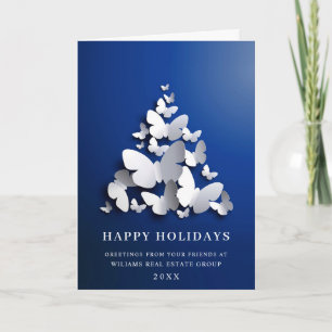 Cartão De Festividades Borboleta Monarca Saudação Corporativa de Natal