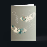 Cartão De Festividades Borboletas da Paz e da Alegria<br><div class="desc">Cartão dourado inspirador Borboletas da Paz e da Alegria</div>