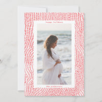 Borda de Foto de Natal Feliz Vermelho Branco Diver