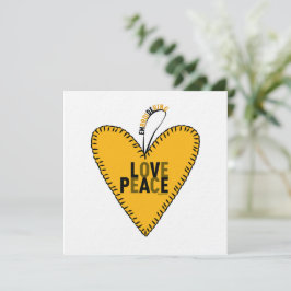 Cartão De Festividades Bordando Amor e Paz ・ Amarelo ・