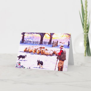 Cartão De Festividades Border Collie Christmas Card