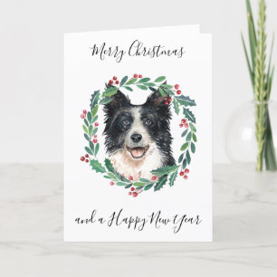 Cartão De Festividades Border Collie Felry Christmas Trendy Dog