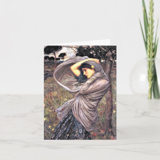 Cartão De Festividades Boreas, pintura de arte de John Waterhouse (Frente)