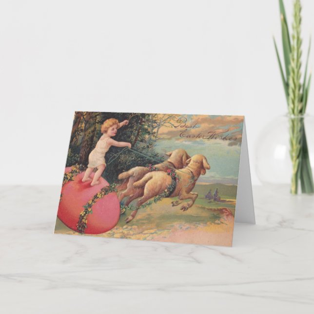 Cartão De Festividades Borregos de Páscoa (Frente)