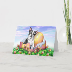 Cartão De Festividades Boston Terrier Easter Surprise Card