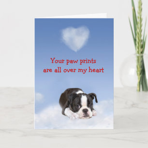 Cartão De Festividades Boston Terrier Puppy Love Card
