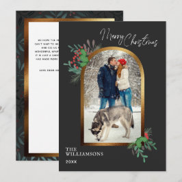 Cartão De Festividades Botânica da Arca Fotográfica do Natal Elegante 1